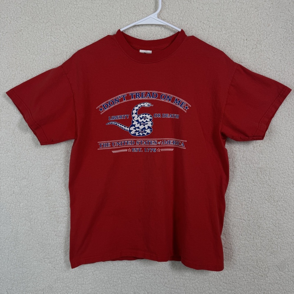 Dont Tread On Me Shirt Mens Medium Gildan Liberty Or Death USA 1776 Patriotic Te